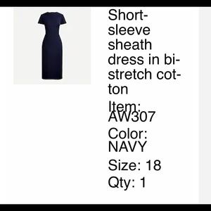 JCrew short sleeve dress size 18